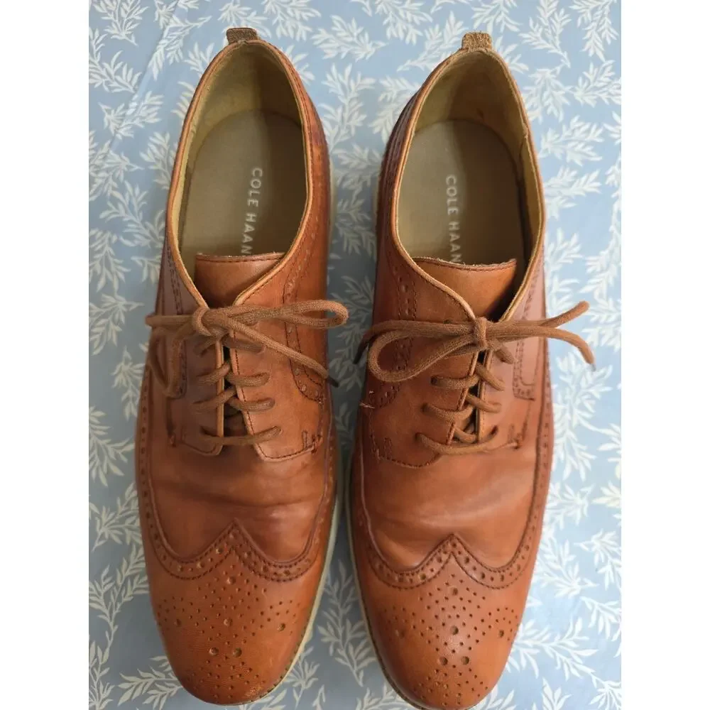 Cole Haan Original Grand Wingtip Brown Leather Oxfords Men Size 12M